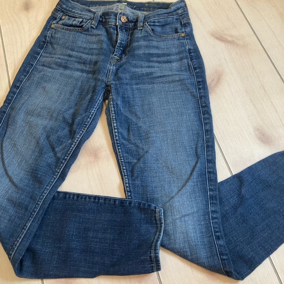 7 For All Mankind Ankle Skinny Jeans | Size 26 Medium Wash Stretch Denim - Picture 2 of 8